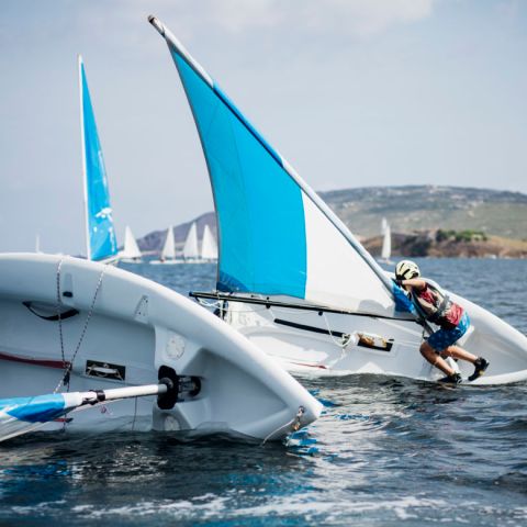 a small boat in a body of water