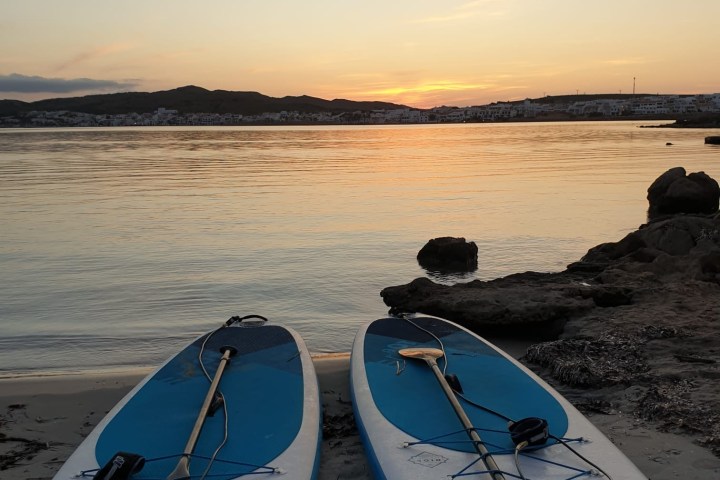 Paddle boards in the beach in Menorca