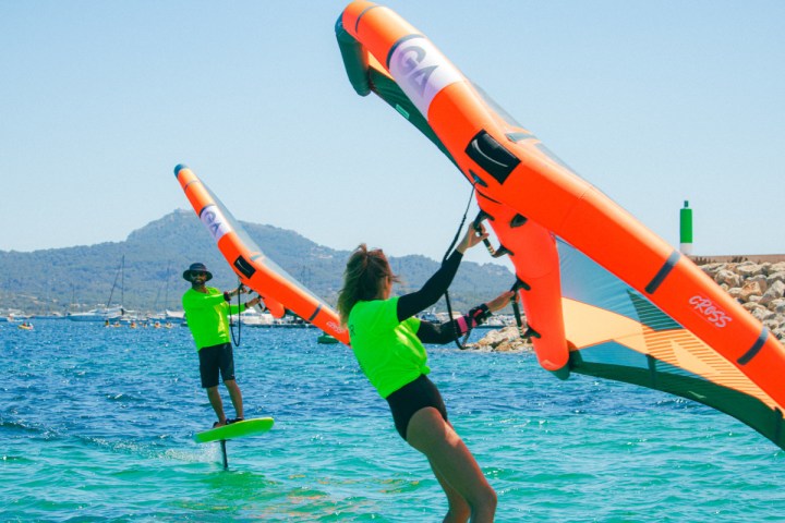 a person jumping into the water